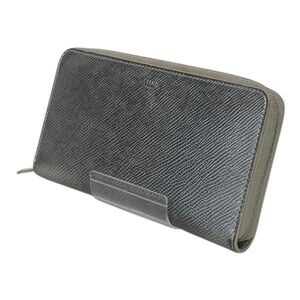 Celine Grained Leather Zip-Around Long Wallet